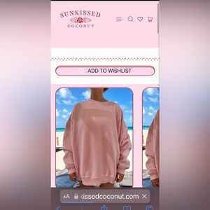 VINTAGE PINK WASHED BASIC BLANK SWEATSHIRT Sunkissed Coconut